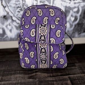 Vera Bradley Simply Violet Small Bookbag/Backpack Purple Paisley Print​​